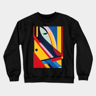 A Woman and a Tram 003 - Abstract soviet realism - Trams are Awesome! Crewneck Sweatshirt